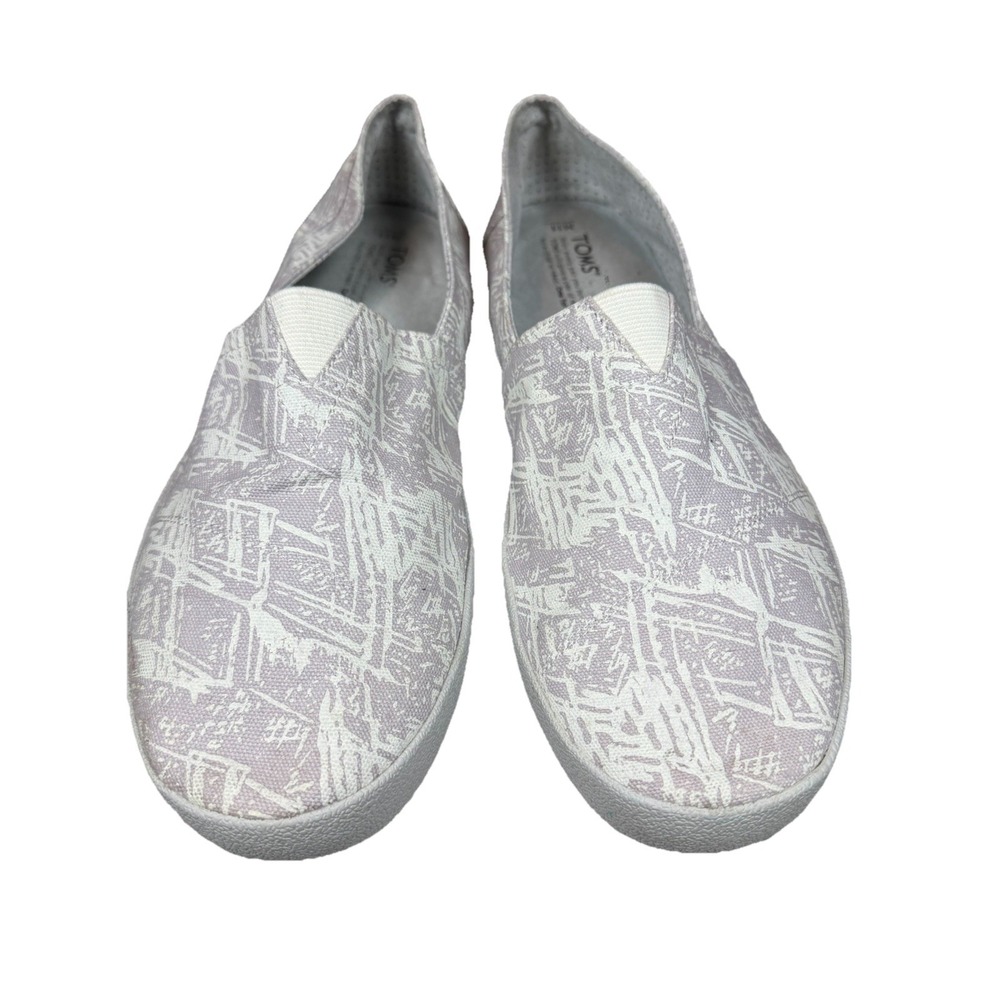 TOMS‎ Pink And Gray Paisley Slip On Shoes Comfort Casual Size W 11